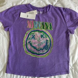 UO NIRVANA Purple and Green Graphic Tee